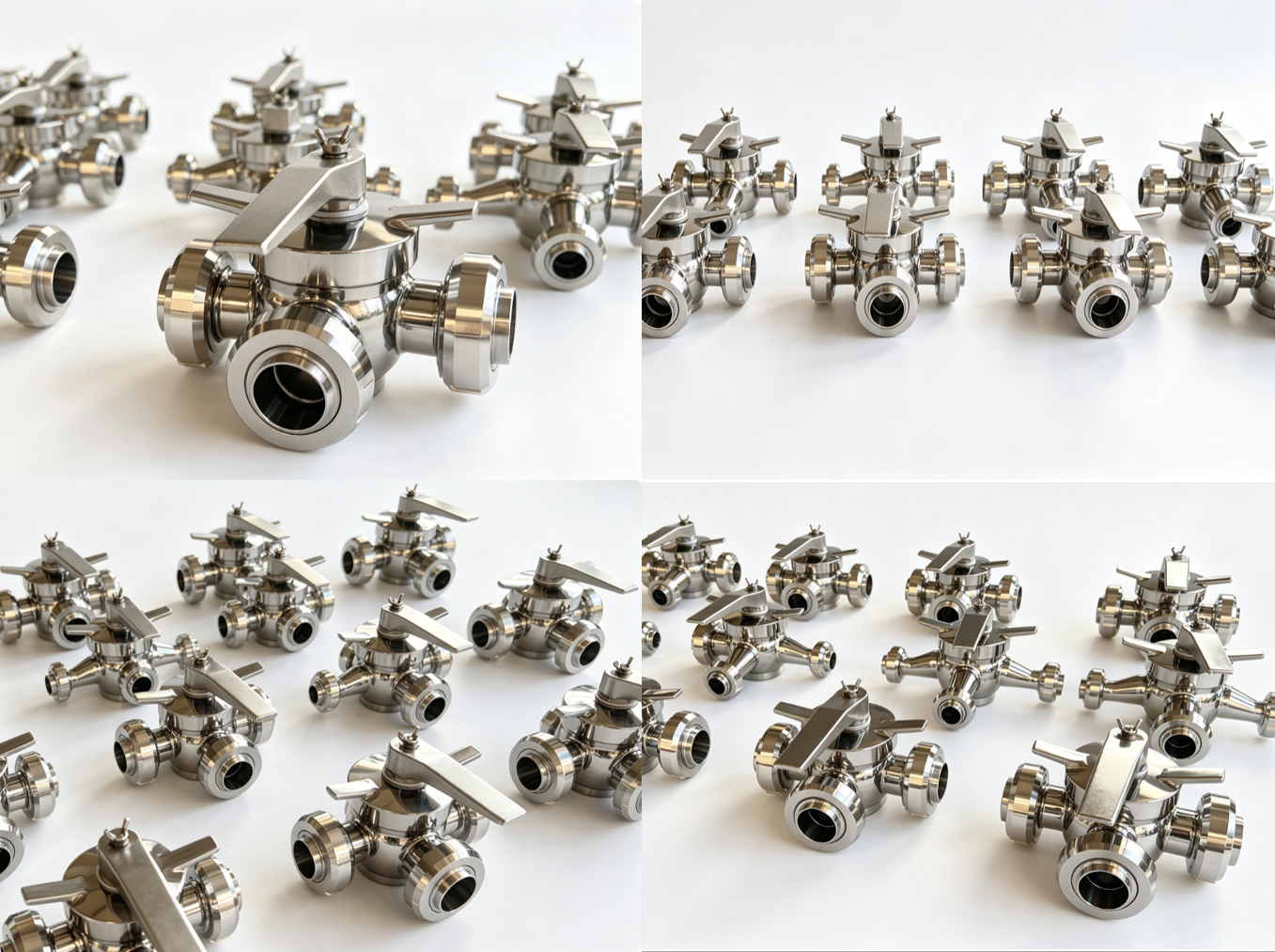 Union 3 way plug valve 3-Wege-Kükenventil mit Anschluss