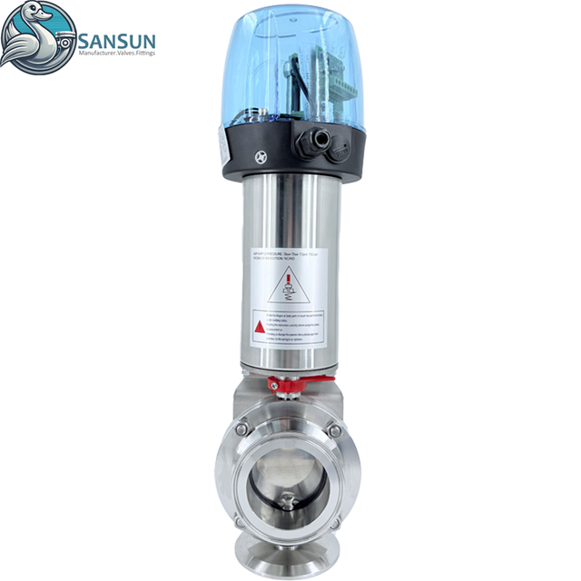 Pneumatische Tri-Clamp-Absperrklappe aus Edelstahl für die Flüssigkeitskühlung im Rechenzentrum mit C-TOP