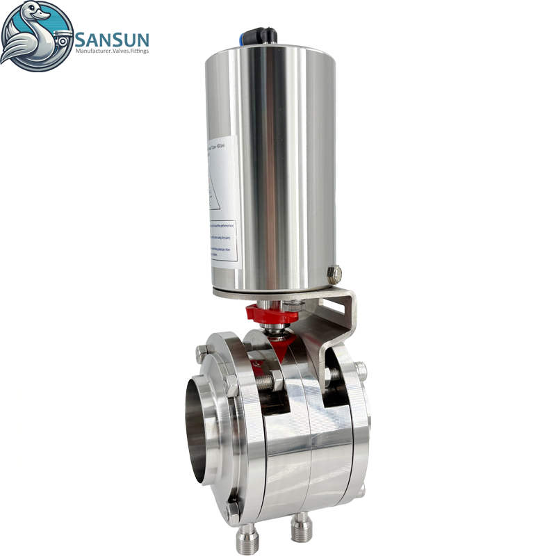 Flüssigkeitskühlsysteme für Rechenzentren 316L Pneumatische, vermischungssichere Absperrklappen