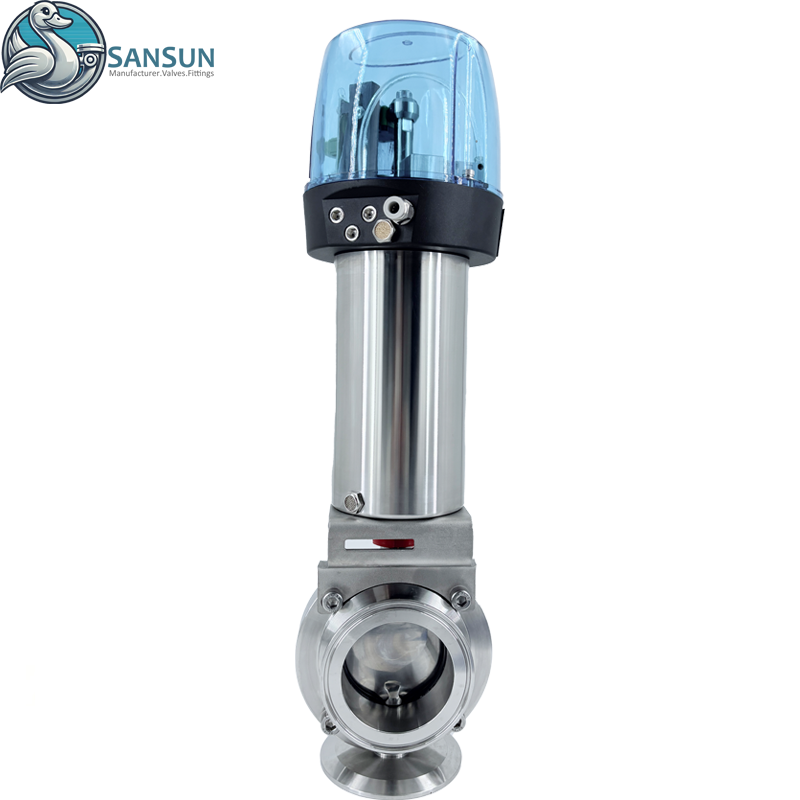 Pneumatische Tri-Clamp-Absperrklappe aus Edelstahl für die Flüssigkeitskühlung im Rechenzentrum mit C-TOP