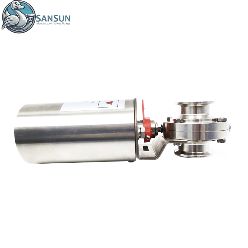 Pneumatisches Tri-Clamp-Absperrventil aus 316L-Edelstahl für das Flüssigkeitskühlungssystem von Rechenzentren