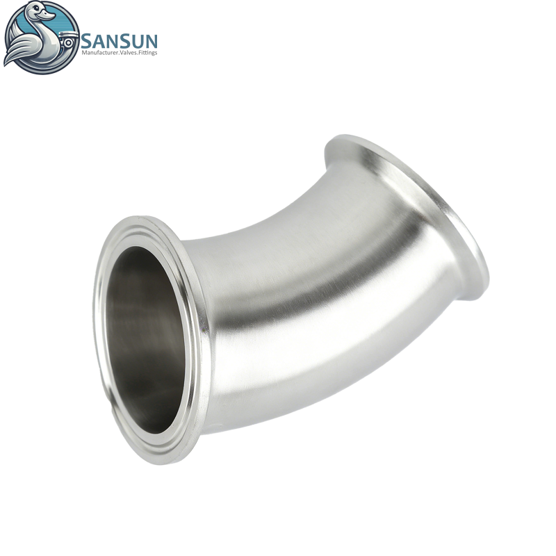 Flüssigkeitskühlsystem für Rechenzentren, Tri-Clamp-45°-Winkel aus Edelstahl 316L