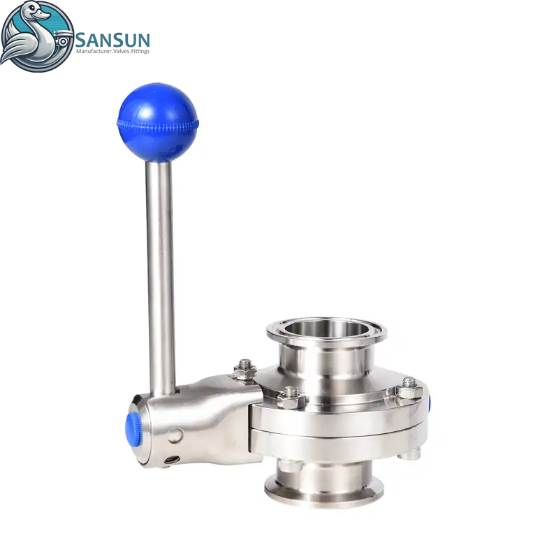 AI Hyperscale Data Center Flüssigkeitskühlung 316L Tri-Clamp-Absperrklappe mit Hebelgriff