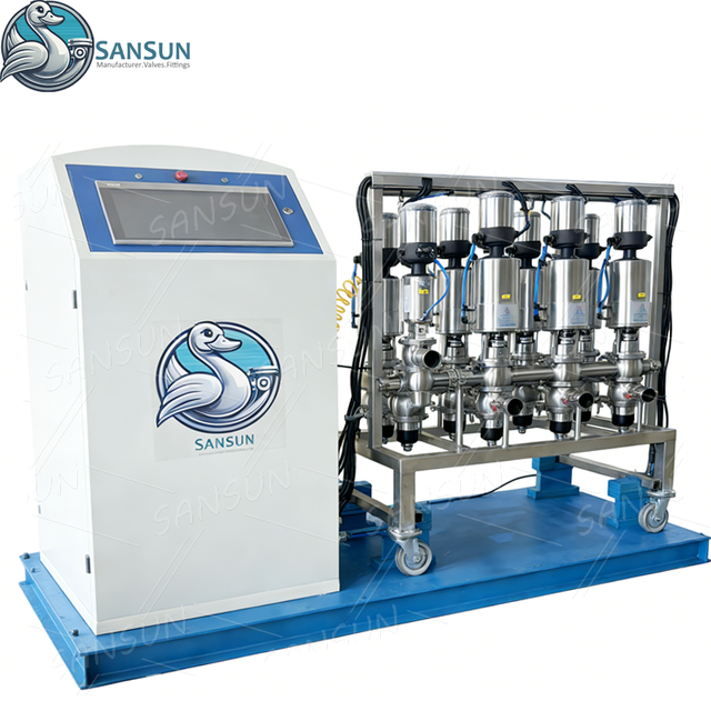 Vermischungssicherer Ventilverteiler aus lebensmittelechtem Sanitär-Edelstahl