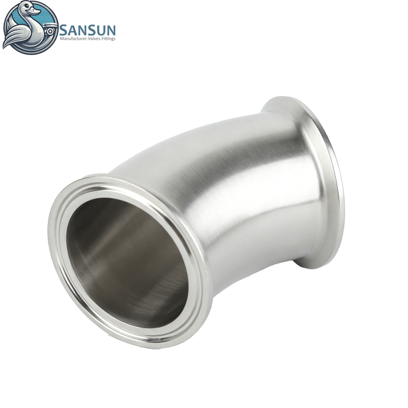 Flüssigkeitskühlsystem für Rechenzentren, Tri-Clamp-45°-Winkel aus Edelstahl 316L