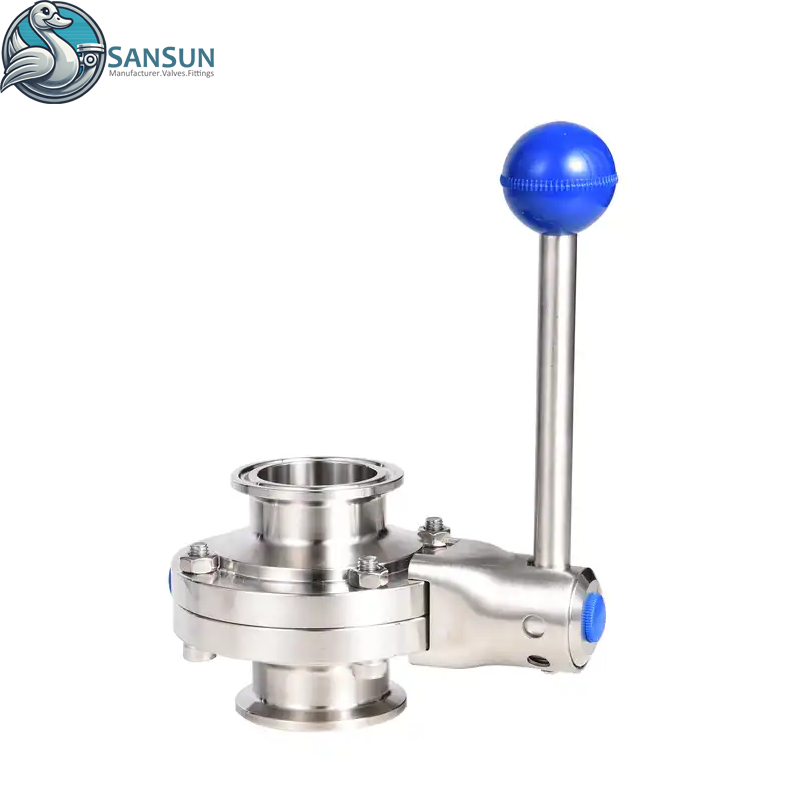 AI Hyperscale Data Center Flüssigkeitskühlung 316L Tri-Clamp-Absperrklappe mit Hebelgriff