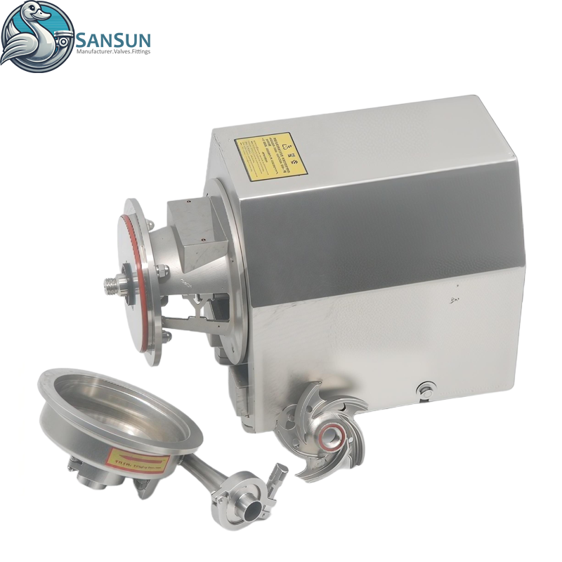 Sanitär-Edelstahl-Kreiselpumpenkopf AISI304 AISI316L für AI-Rechenzentrum, Flüssigkeitskühlung, Lebensmittel- und Getränketransfer SANSUN