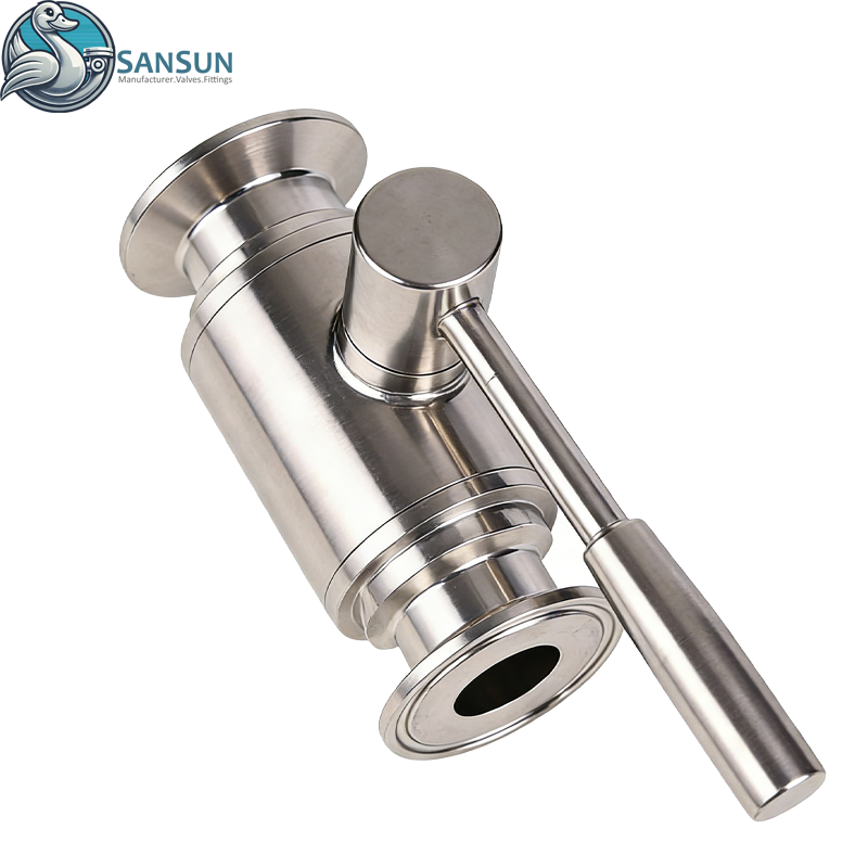 Manueller Sanitär-Klemmkugelhahn für Flüssigkeitskühlsysteme in Rechenzentren