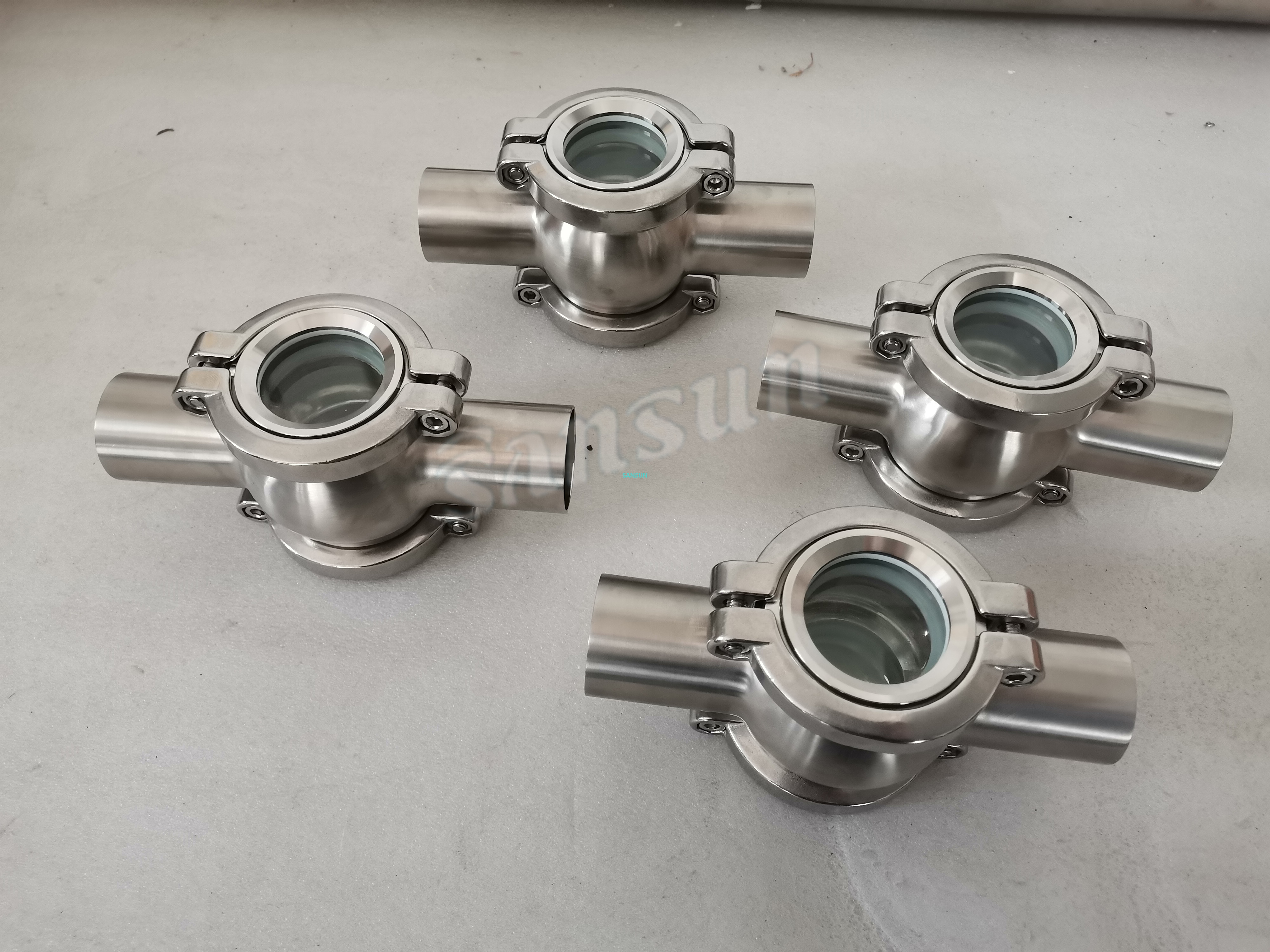 304 hygienic welding cross pipeline sight glass