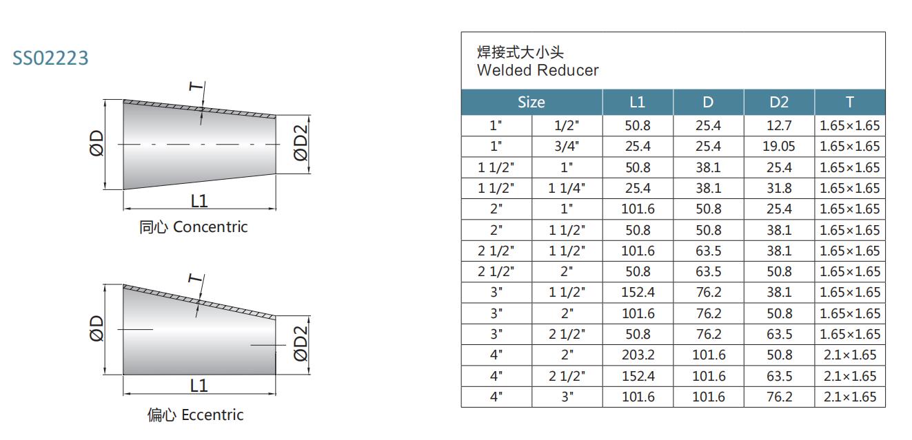 drawing of 3A weld reducer