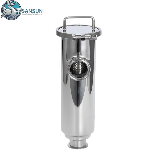  Tri-Clamp-Winkelfilter aus 316L-Edelstahl für die Flüssigkeitskühlung im Rechenzentrum