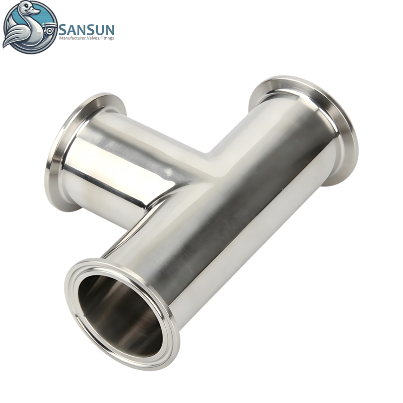 Flüssigkeitskühlsysteme für Rechenzentren, Tri-Clamp-T-Stück aus 316L-Edelstahl