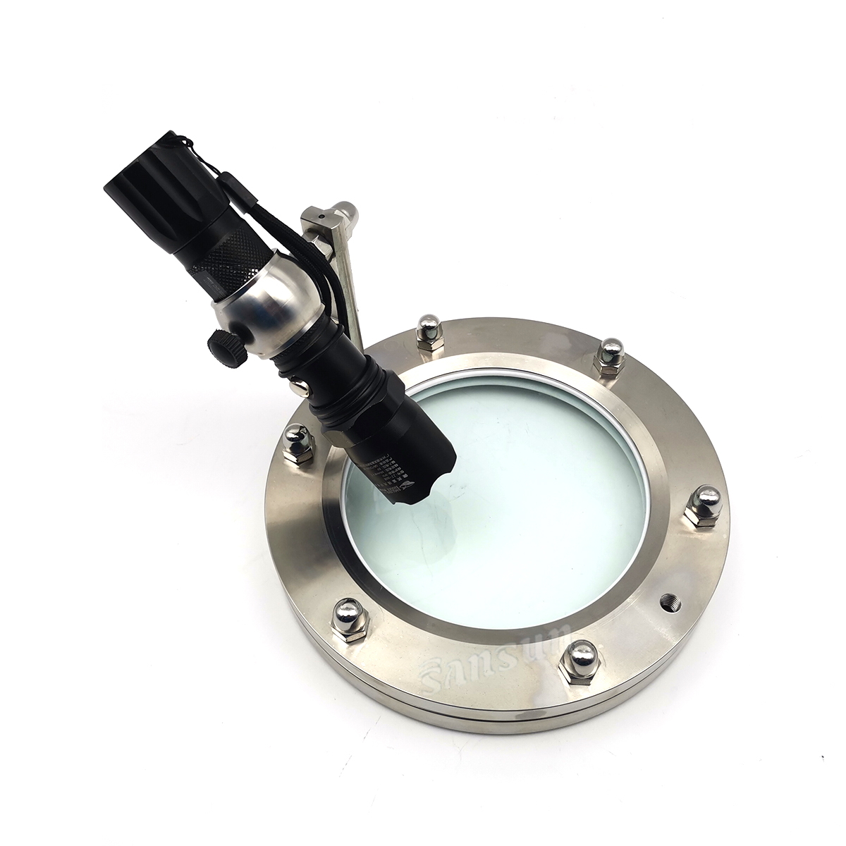 2 "Sanitär-Edelstahl-LED-Taschenlampen-Schauglas mit Flansch