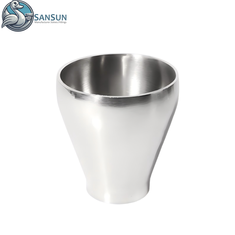Flüssigkeitskühlungslösungen für Rechenzentren. Geschweißte konzentrische Reduzierstücke aus 316L-Edelstahl mit geraden Enden