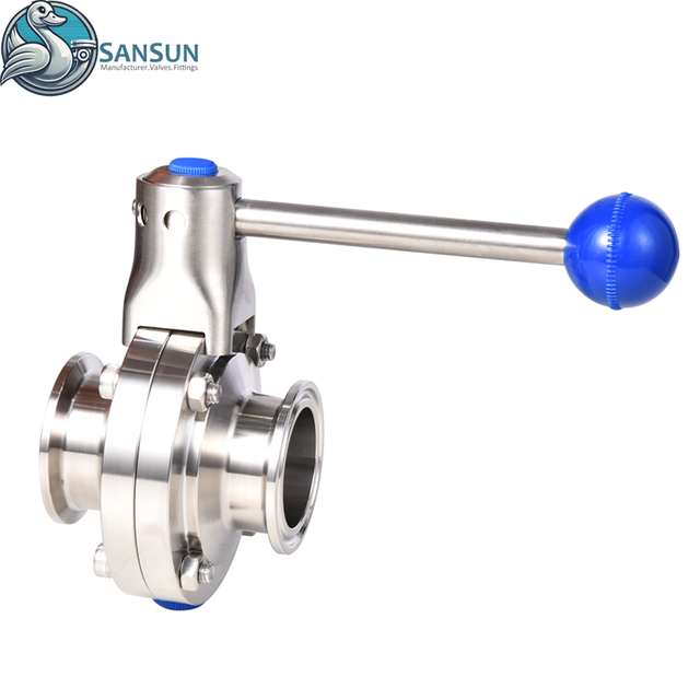 AI Hyperscale Data Center Flüssigkeitskühlung 316L Tri-Clamp-Absperrklappe mit Hebelgriff