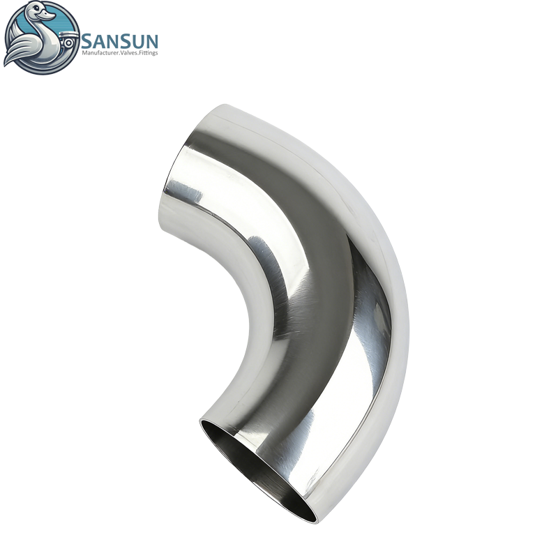 Flüssigkeitskühlung für Rechenzentren, Edelstahl 316L, geschweißter 90°-Winkel