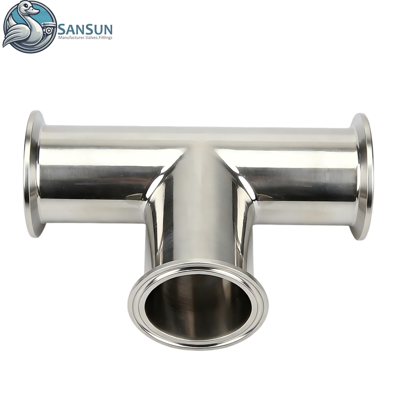 Flüssigkeitskühlsysteme für Rechenzentren, Tri-Clamp-T-Stück aus 316L-Edelstahl