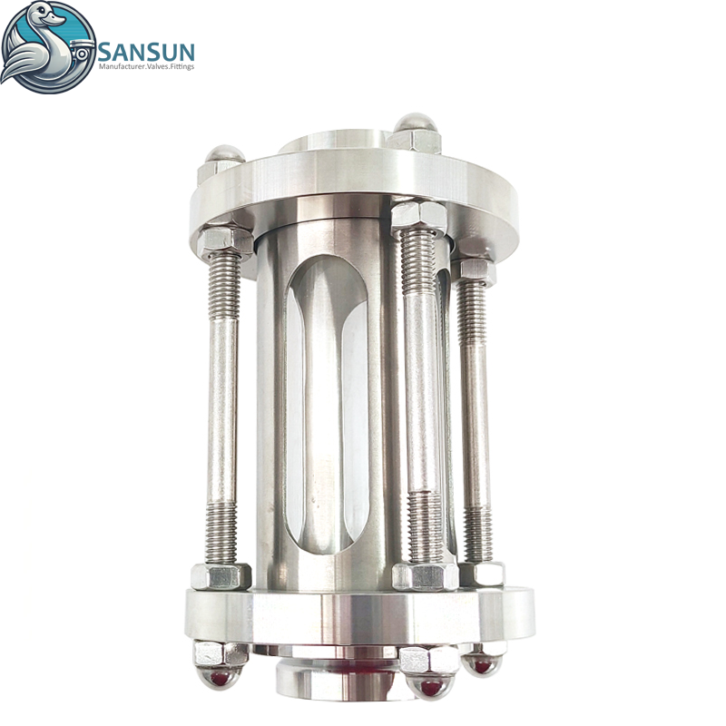 Flüssigkeitskühlsystem für Rechenzentren, geschweißtes Schauglas aus Edelstahl mit Schutzgitter