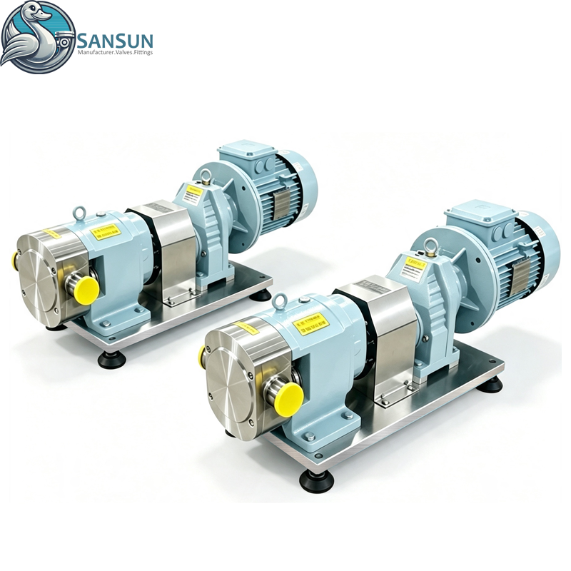 Hygienische Drehkolbenpumpe aus Edelstahl 316L