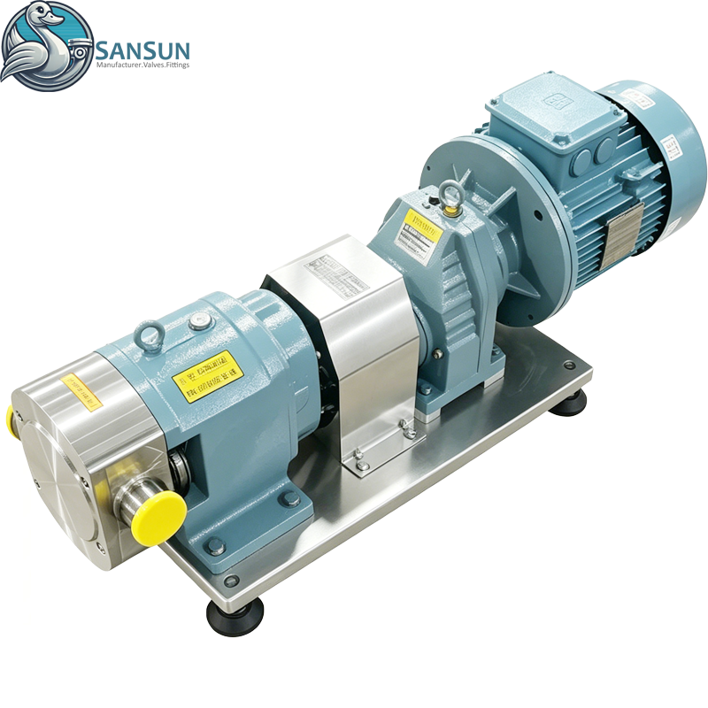 Hygienische Drehkolbenpumpe aus Edelstahl 316L