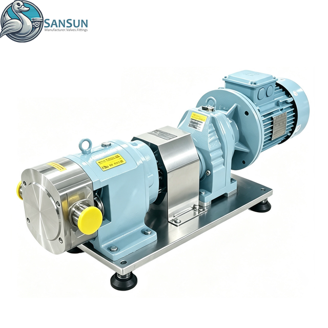 Hygienische Drehkolbenpumpe aus Edelstahl 316L