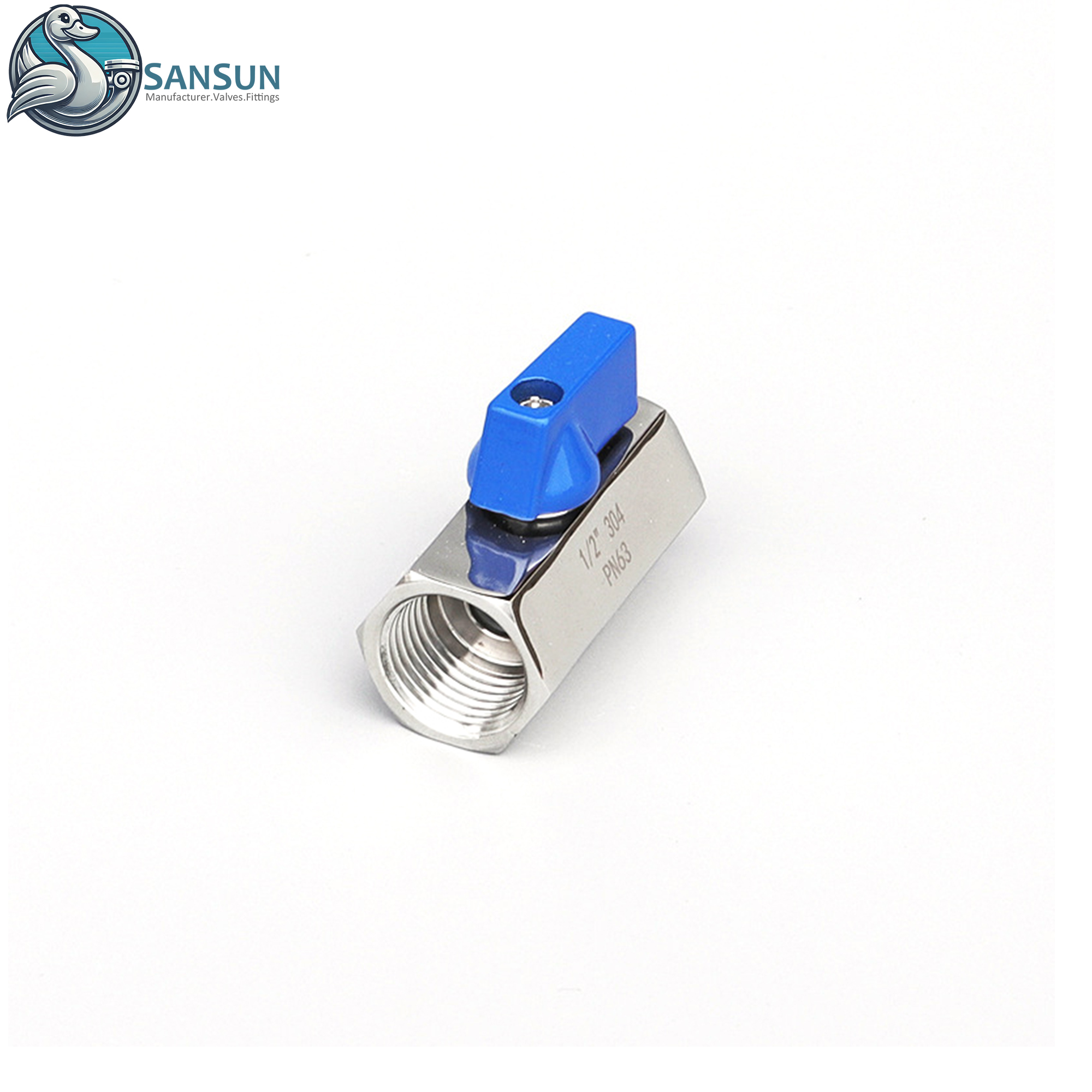 Mini-Kugelhahn aus Edelstahl mit Innengewinde AISI304 AISI316L für AI Data Center Liquid Cooling CDU Pipeline SANSUN